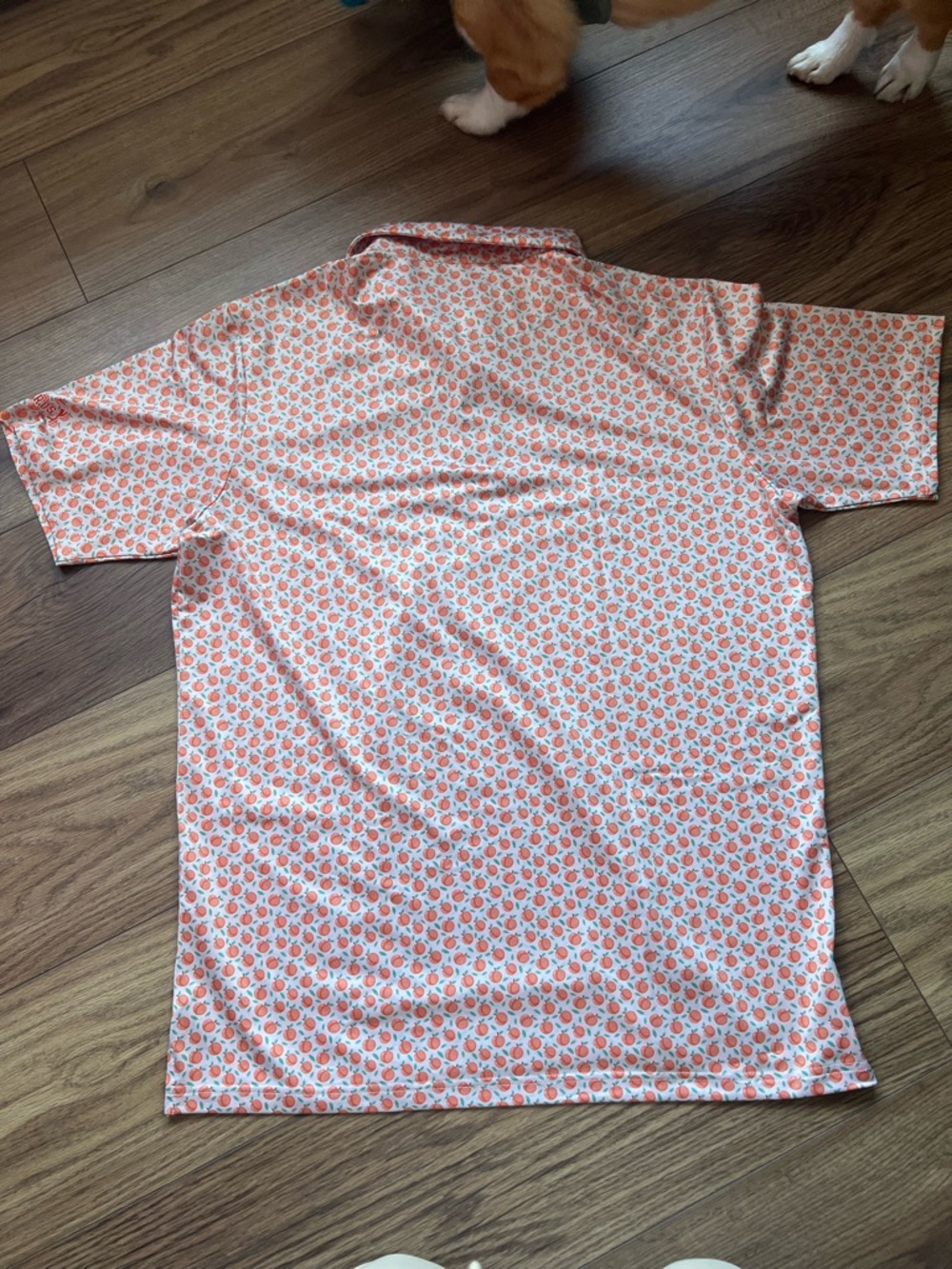Bogey Bros Short-Sleeve Polo in Peach Print “Tooty Frooty” - Picture 2 of 6
